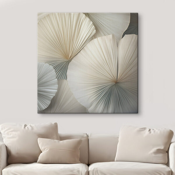 Group of white fan shaped leaves Group of white fan shaped leaves
