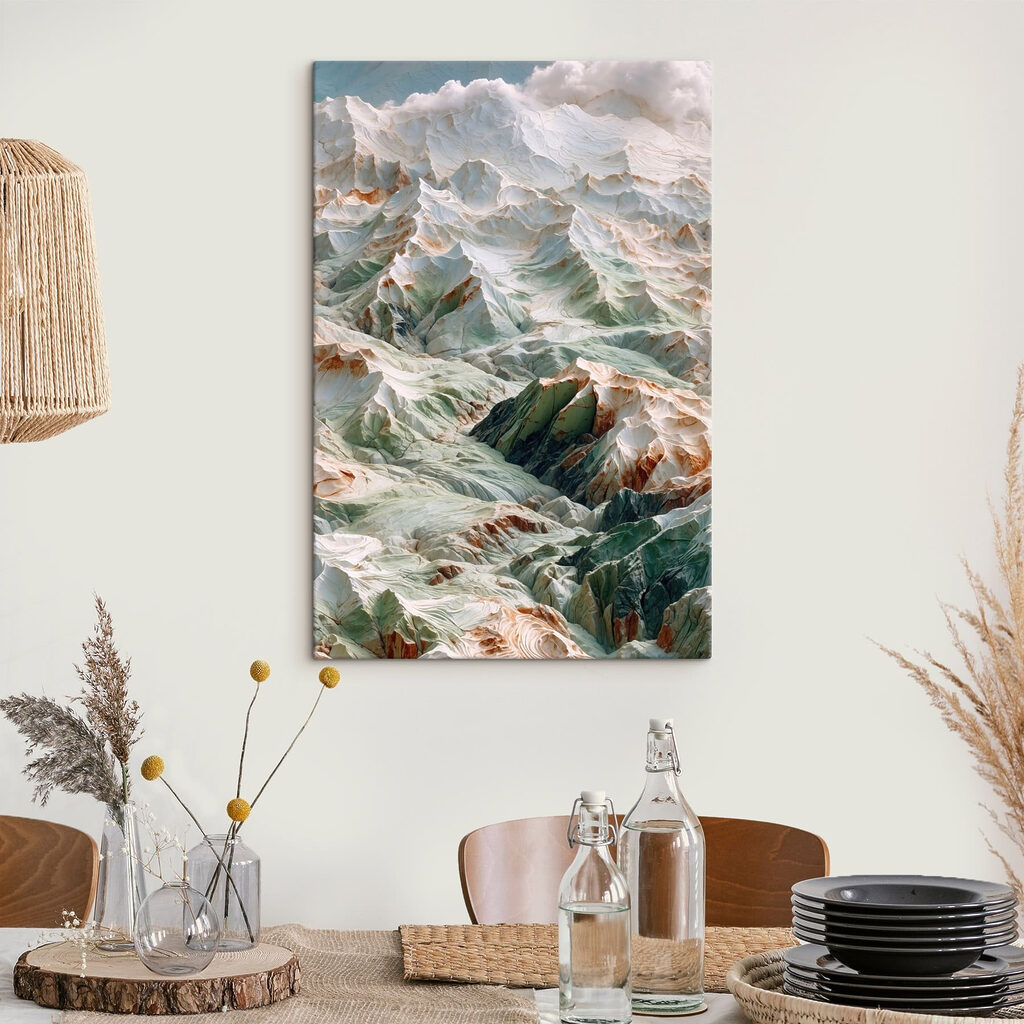 Mountain range with snow