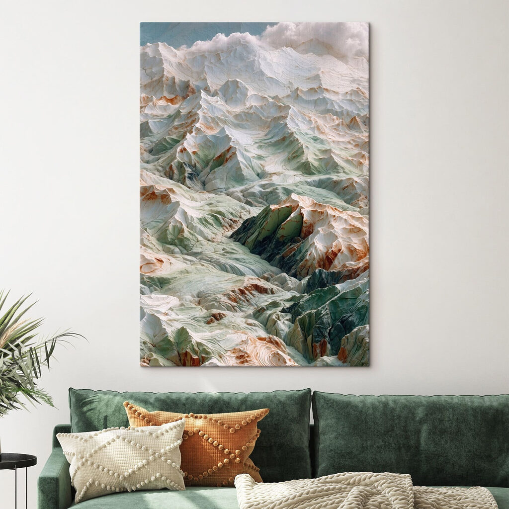 Mountain range with snow