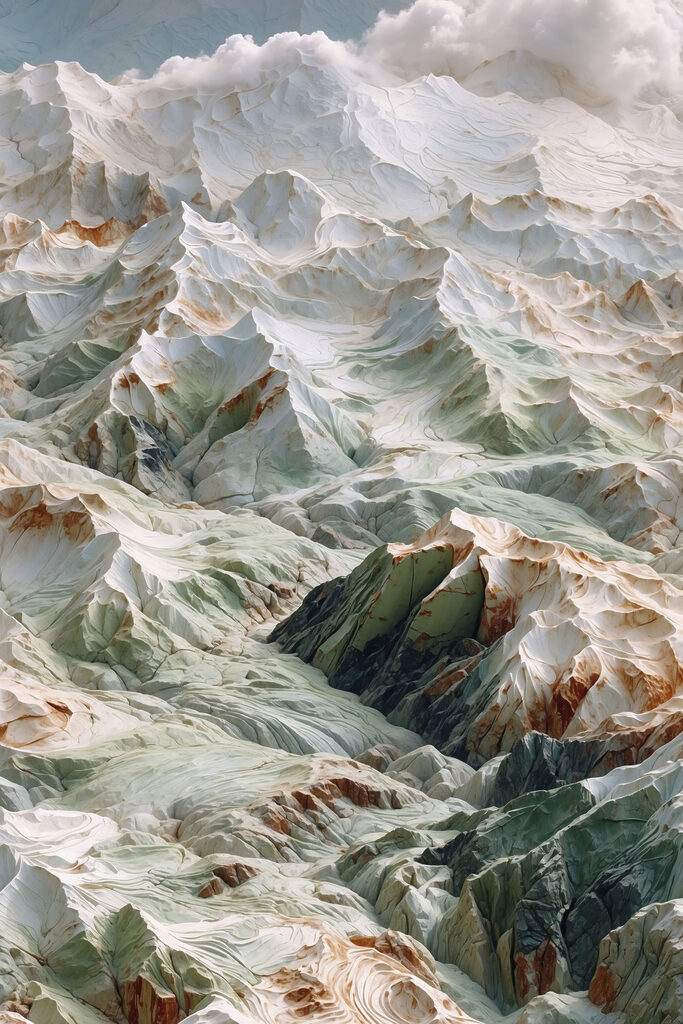 Mountain range with snow