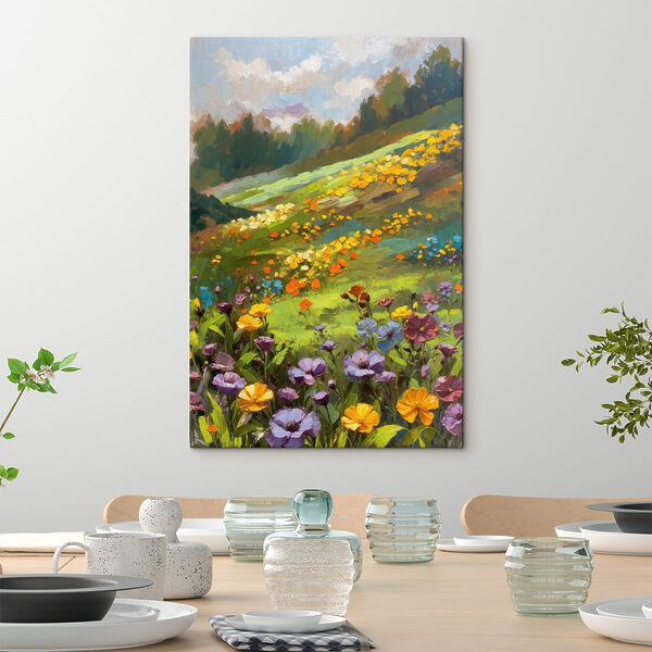 Painting of a field of flowers Painting of a field of flowers