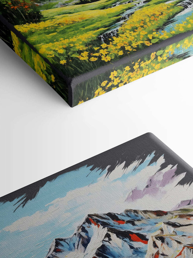 Painting of a mountain range Painting of a mountain range