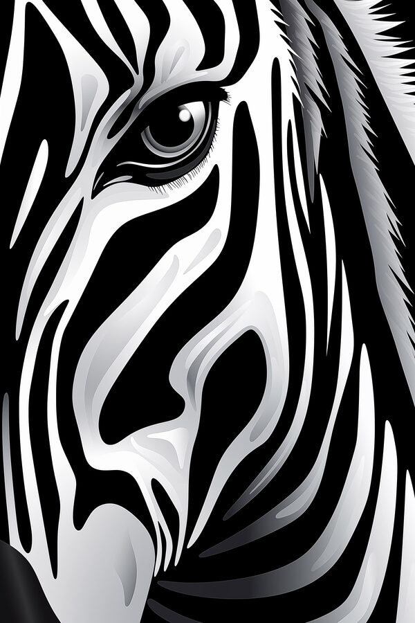 Majestic zebra in monochrome style Majestic zebra in monochrome style