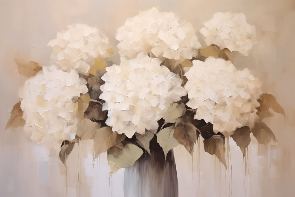 Painting of flowers in a vase