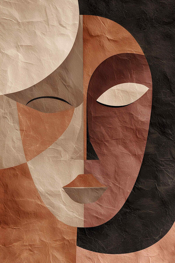 Face painted on a piece of paper Face painted on a piece of paper