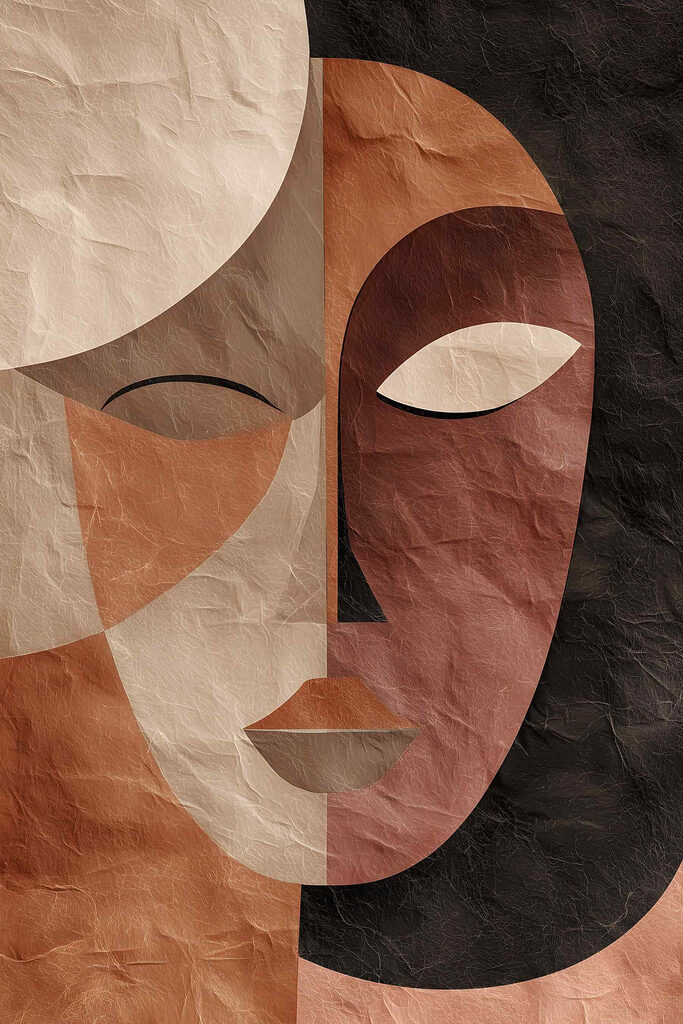 Face painted on a piece of paper Face painted on a piece of paper