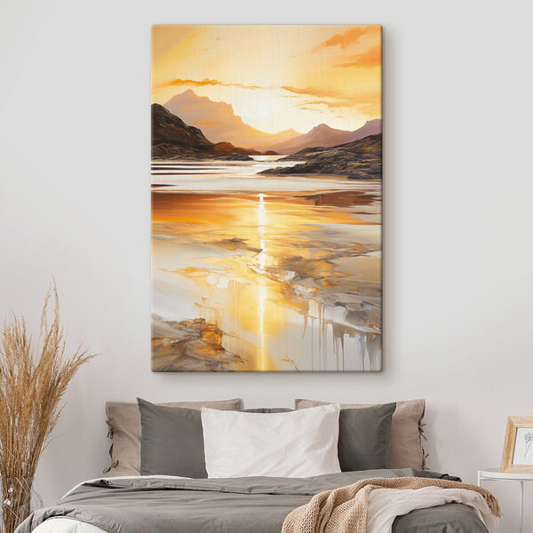 Sunset over a lake