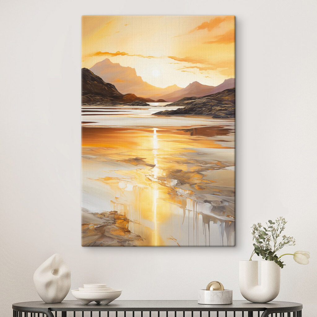 Sunset over a lake