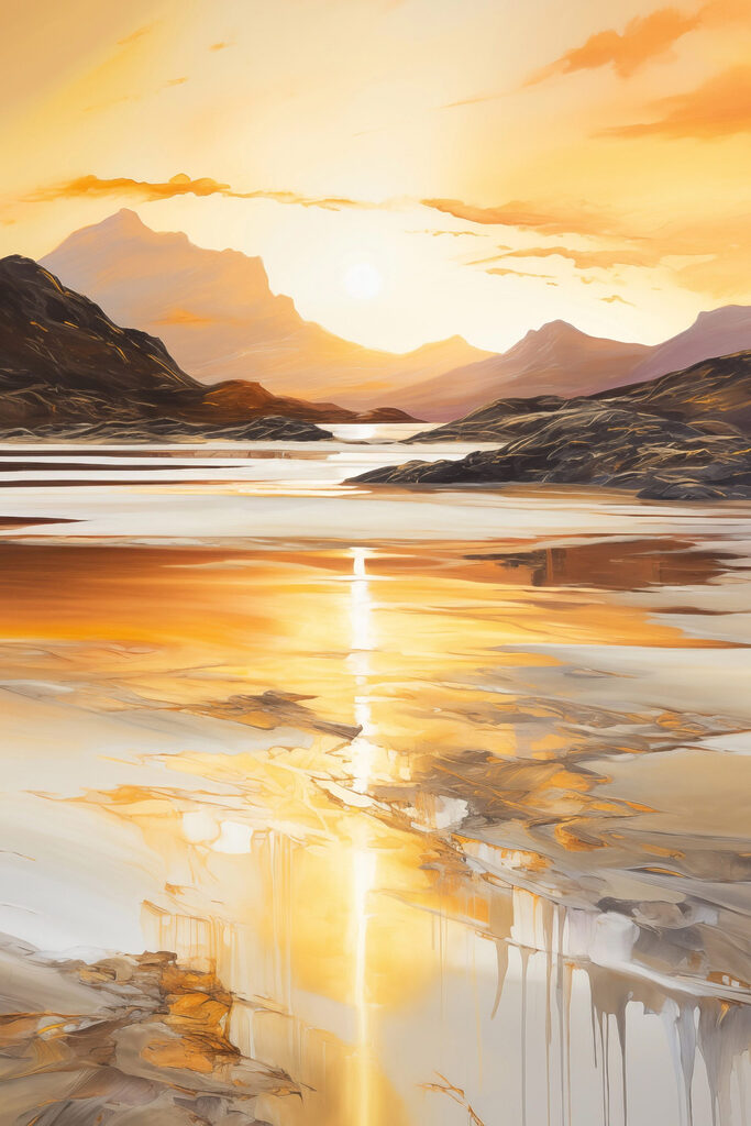 Sunset over a lake