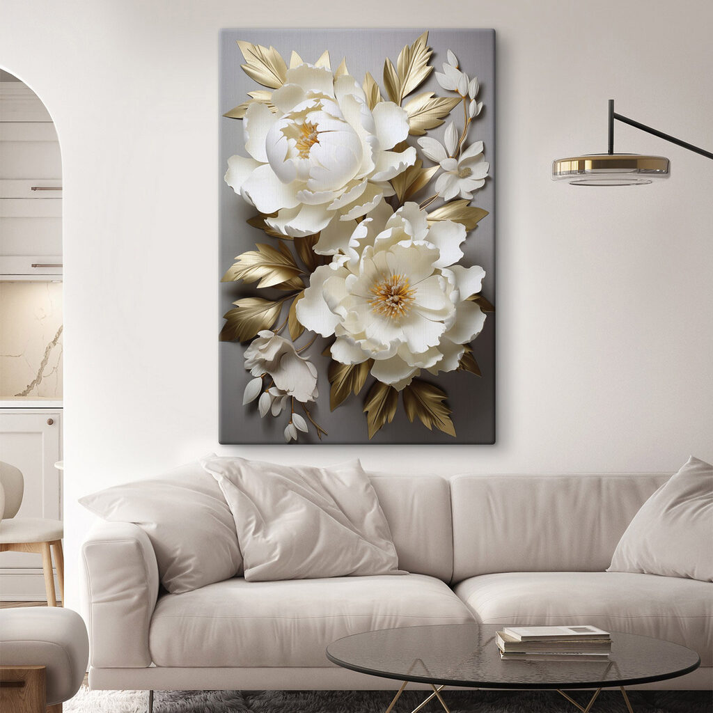 Elegant floral arrangement with lush leaves Elegant floral arrangement with lush leaves