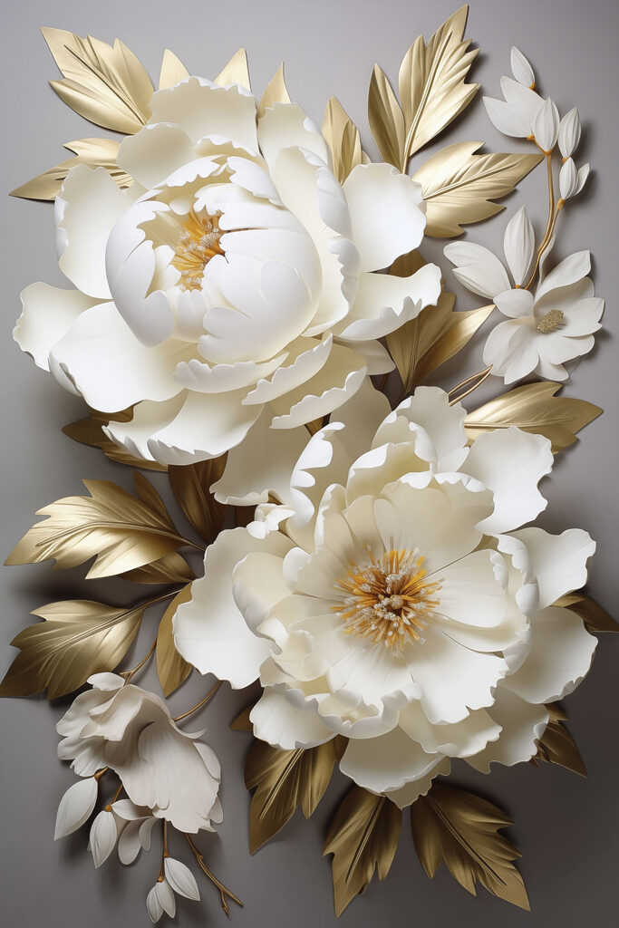 Elegant floral arrangement with lush leaves Elegant floral arrangement with lush leaves