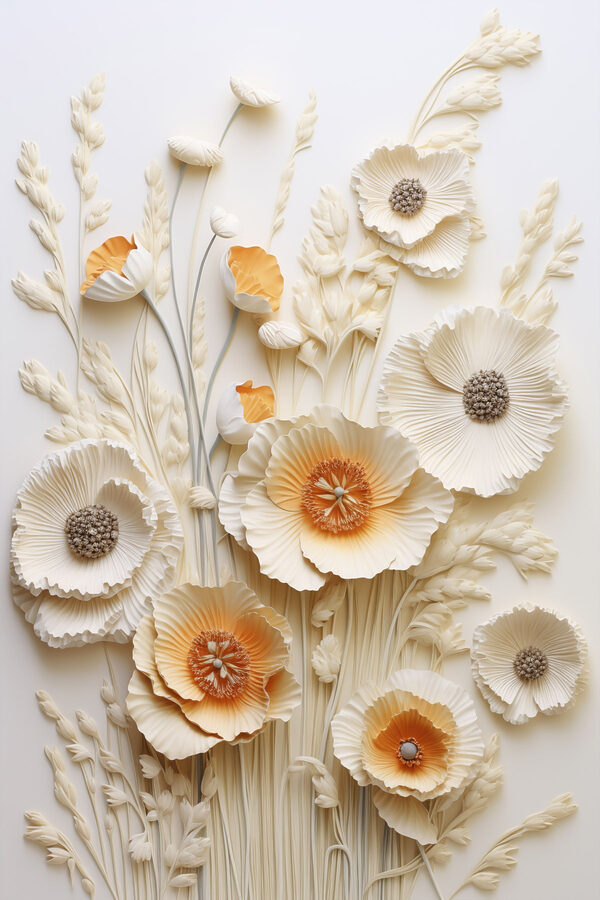 White and orange flowers White and orange flowers