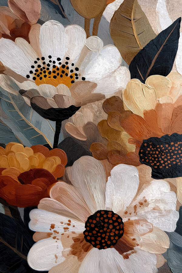 Vibrant blossoms in warm hues