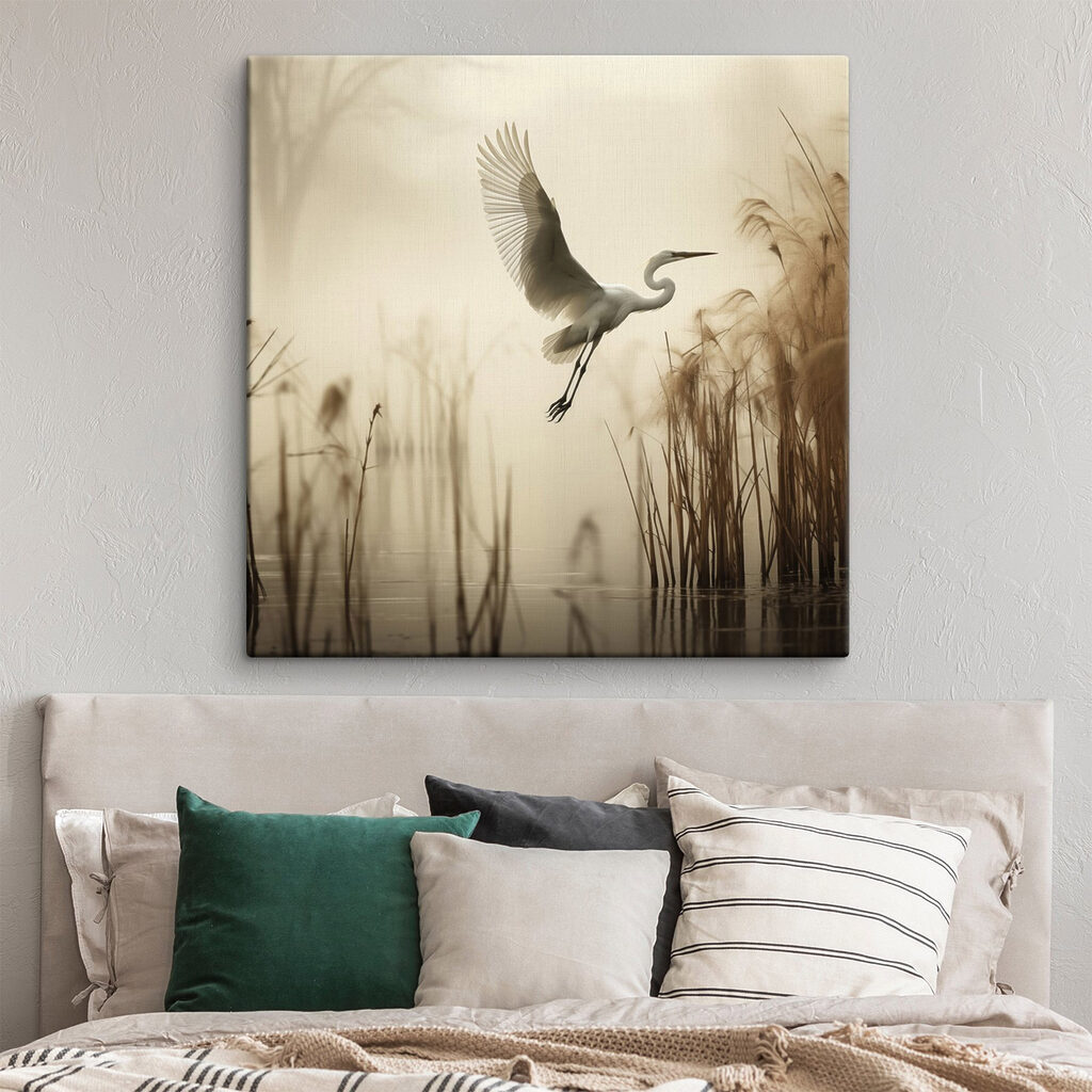 Bird flying over water