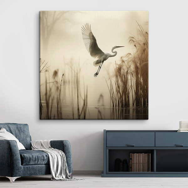 Bird flying over water