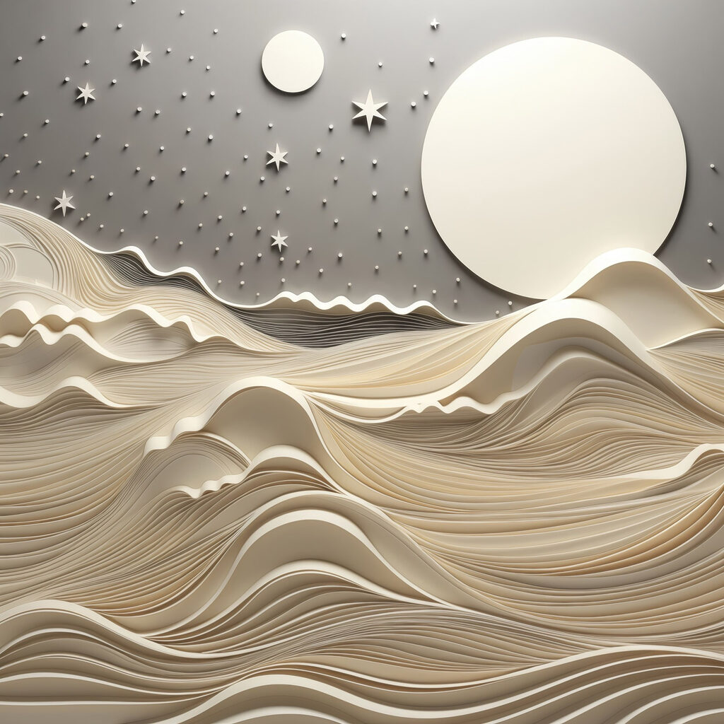 Moon over a desert