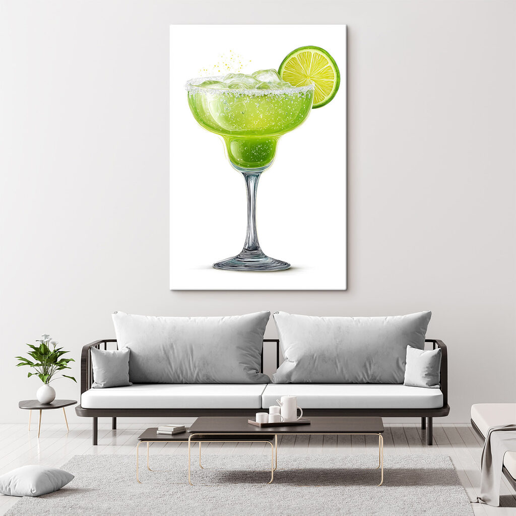 Glass with a drink and lime wedge