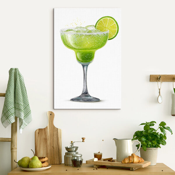 Glass with a drink and lime wedge