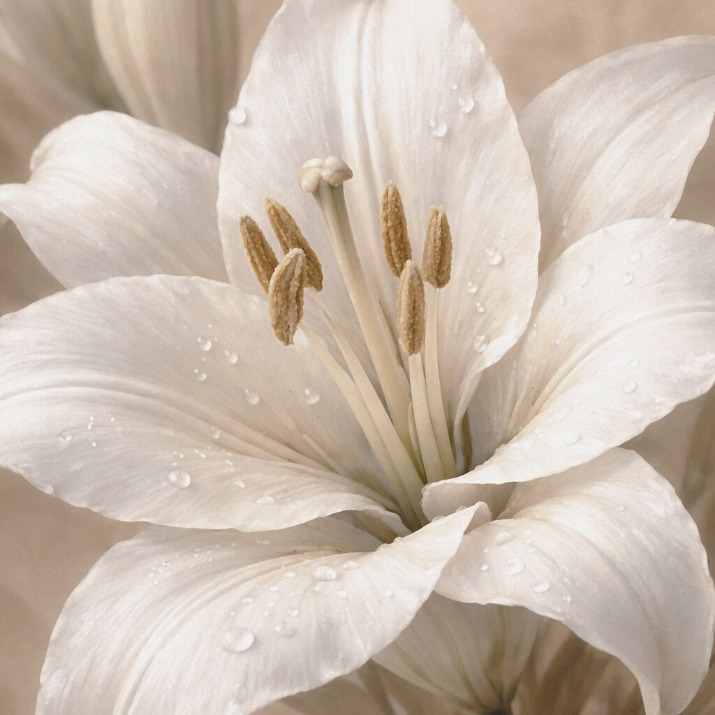 Delicate petals drenched in morning dew Delicate petals drenched in morning dew