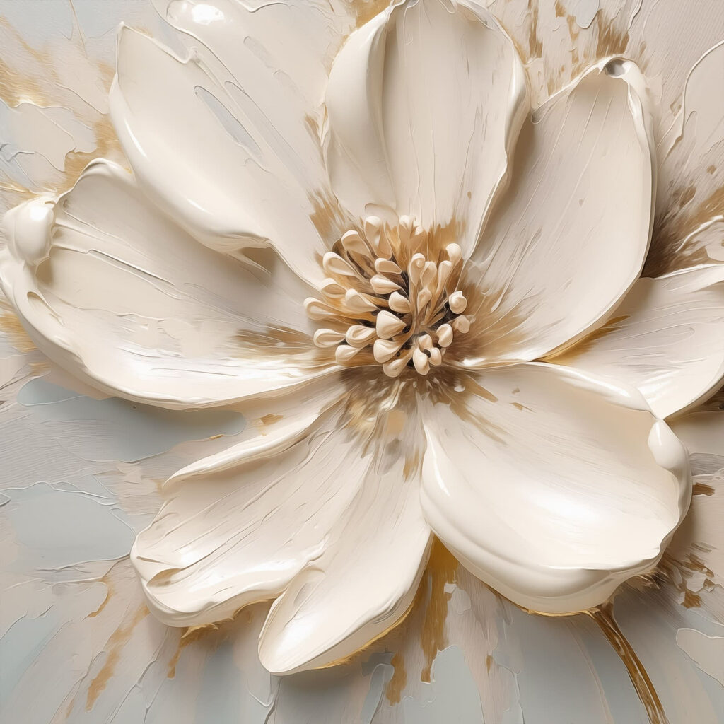 White flower with brown spots