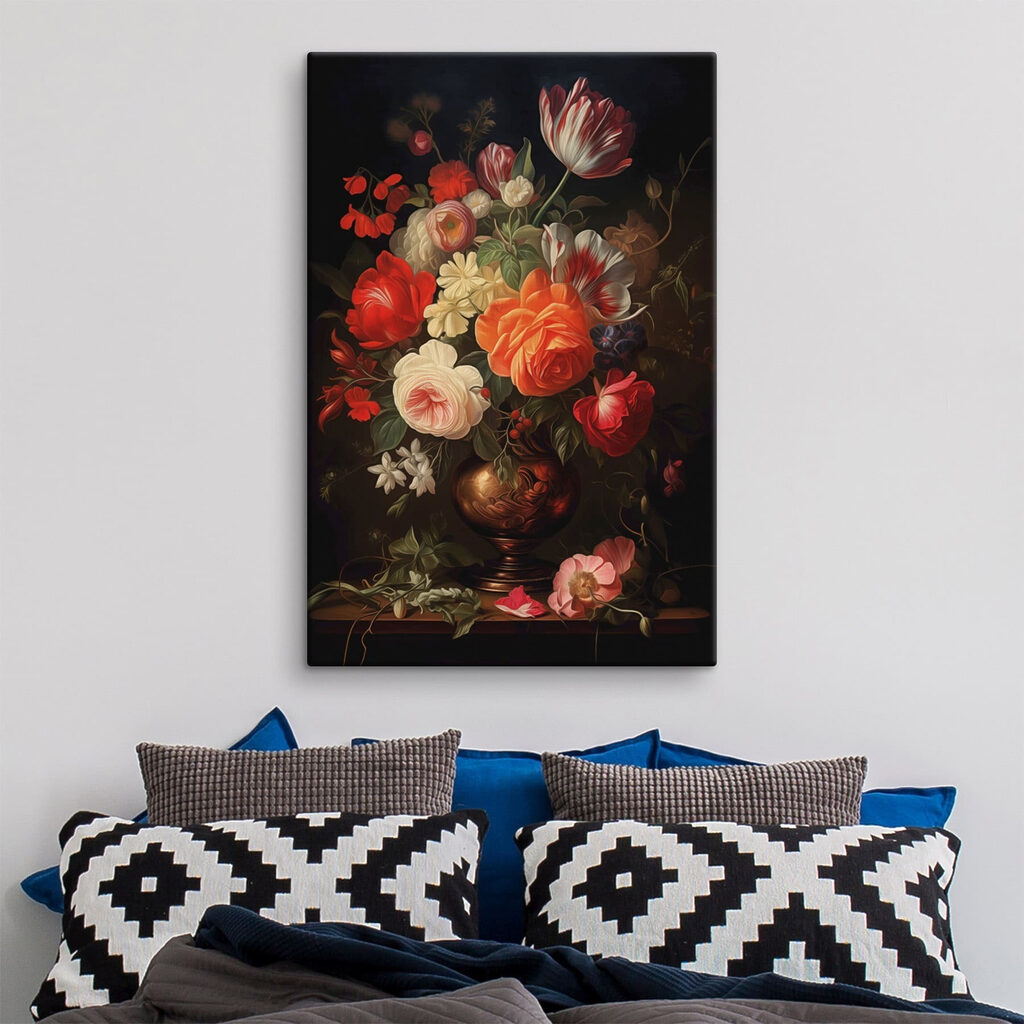 Painting of flowers in a vase