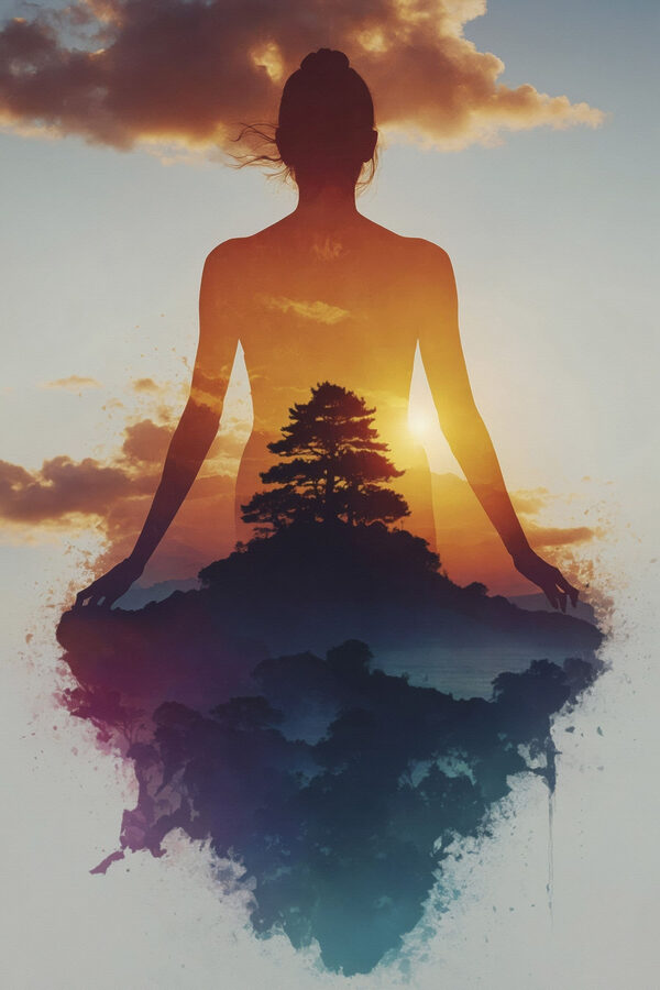Woman standing in front of a tree