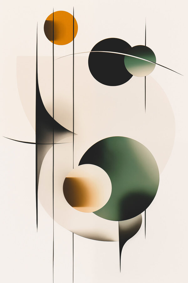 Abstract shapes and colors unite creatively