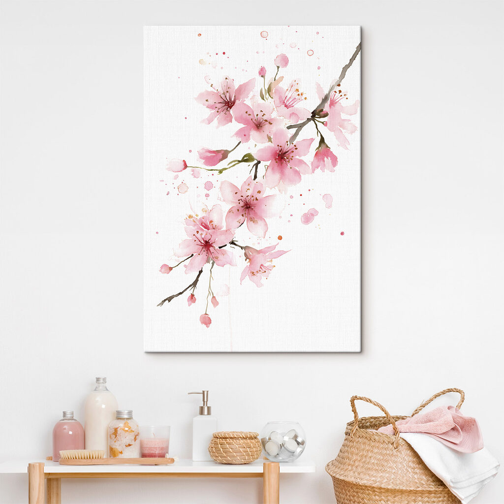 Watercolor of pink flowers