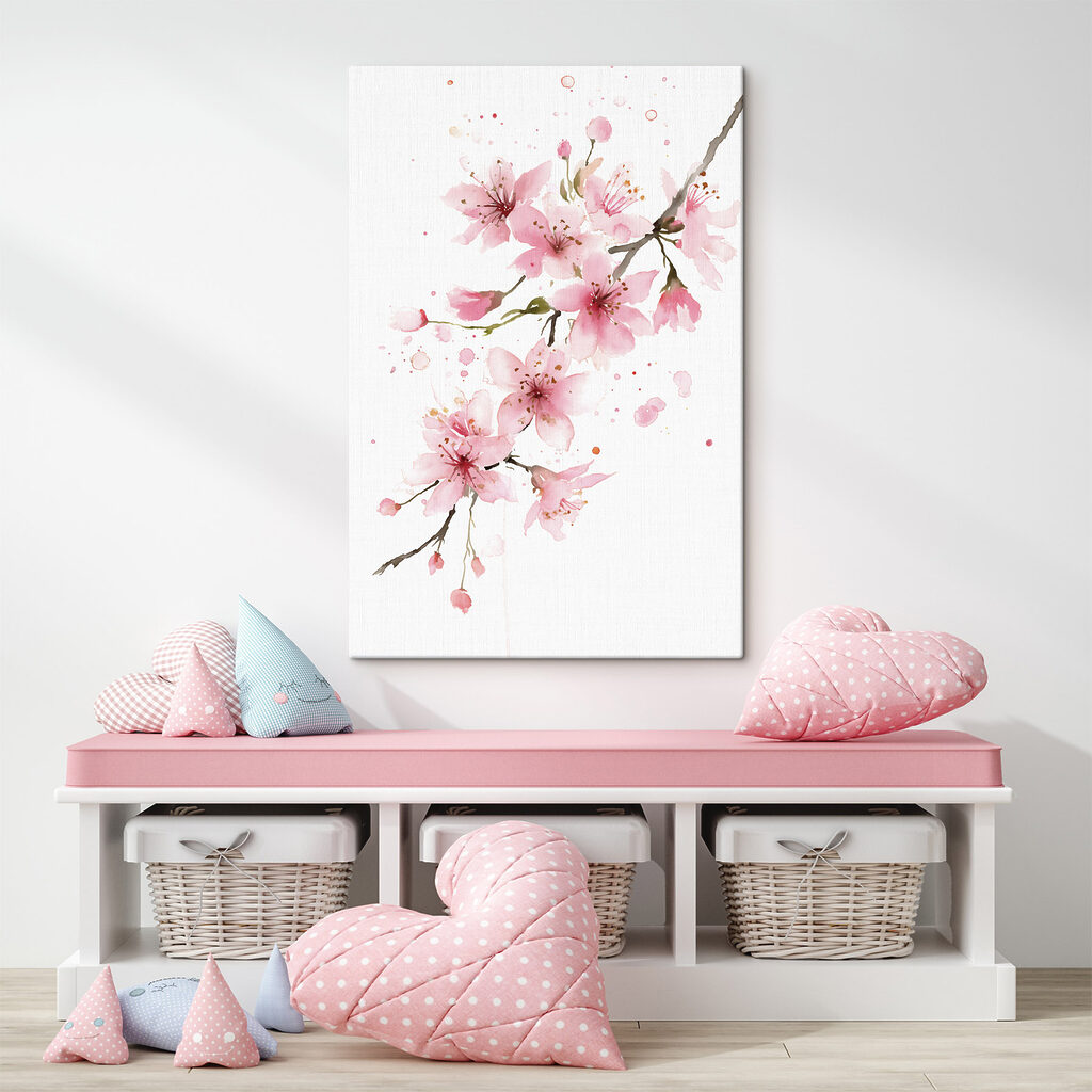 Watercolor of pink flowers