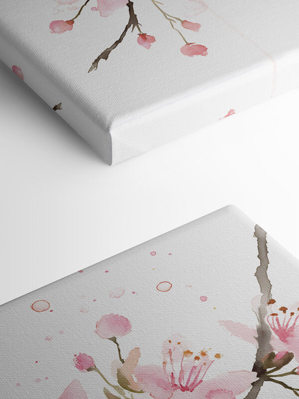Watercolor of pink flowers