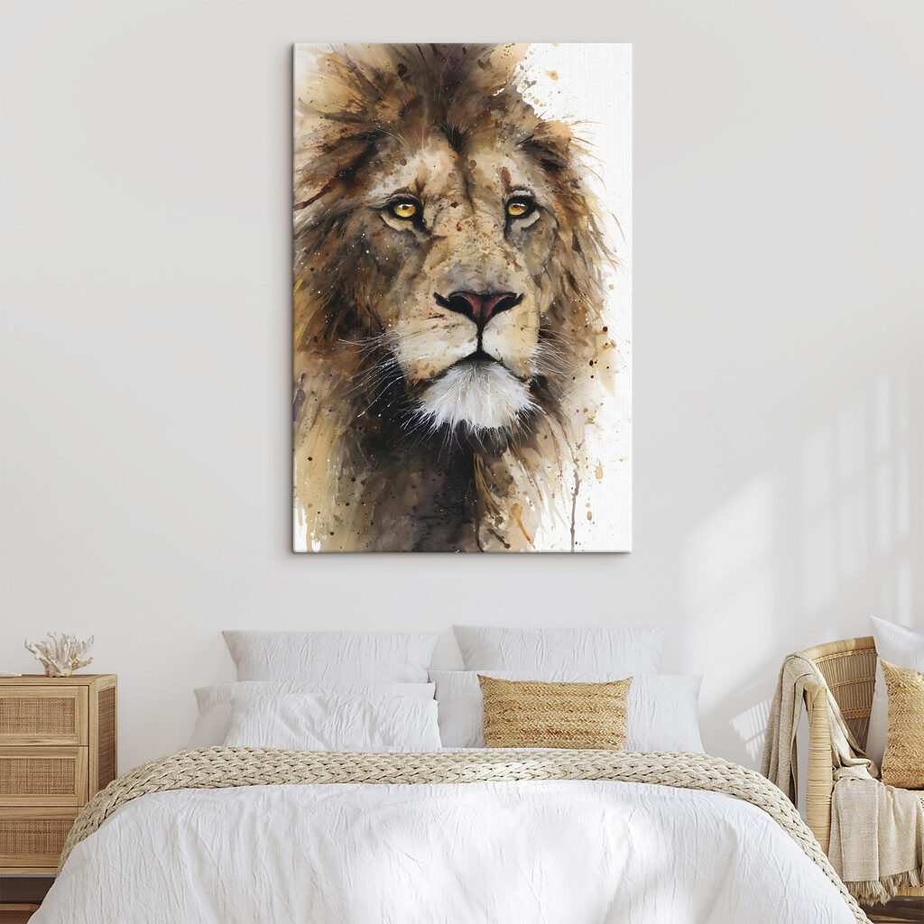 Majestic lion with piercing gaze