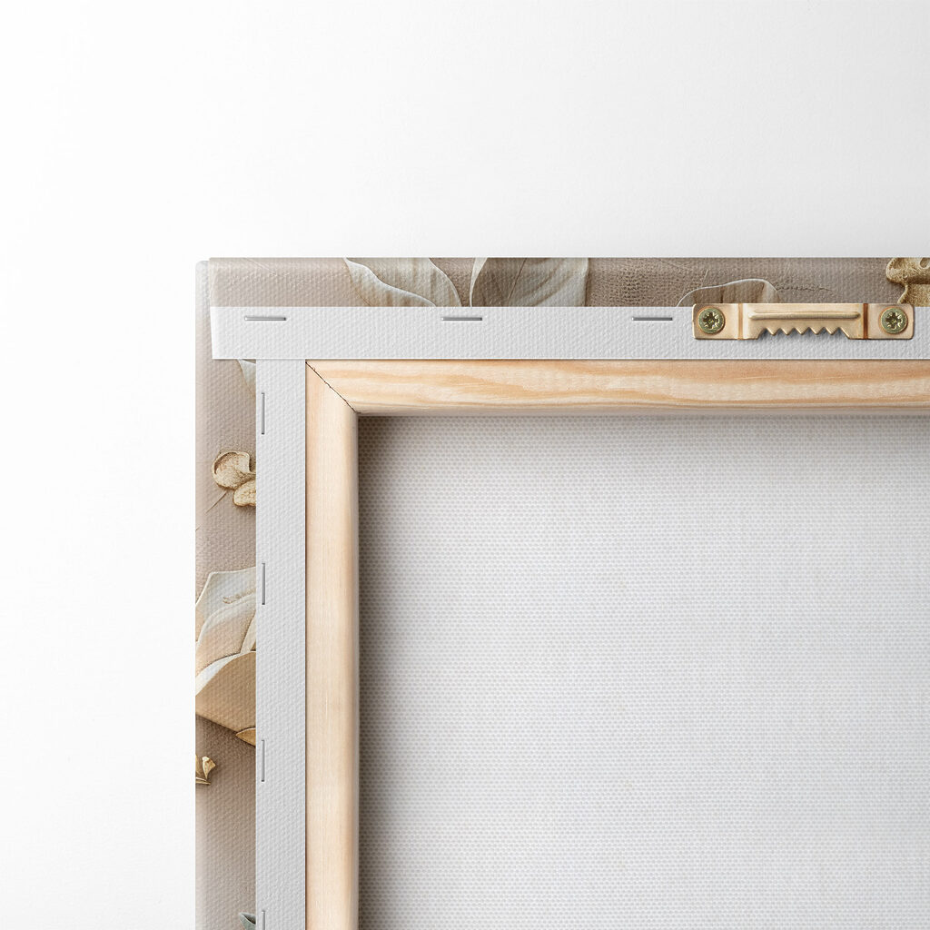 Wall art with flowers and leaves