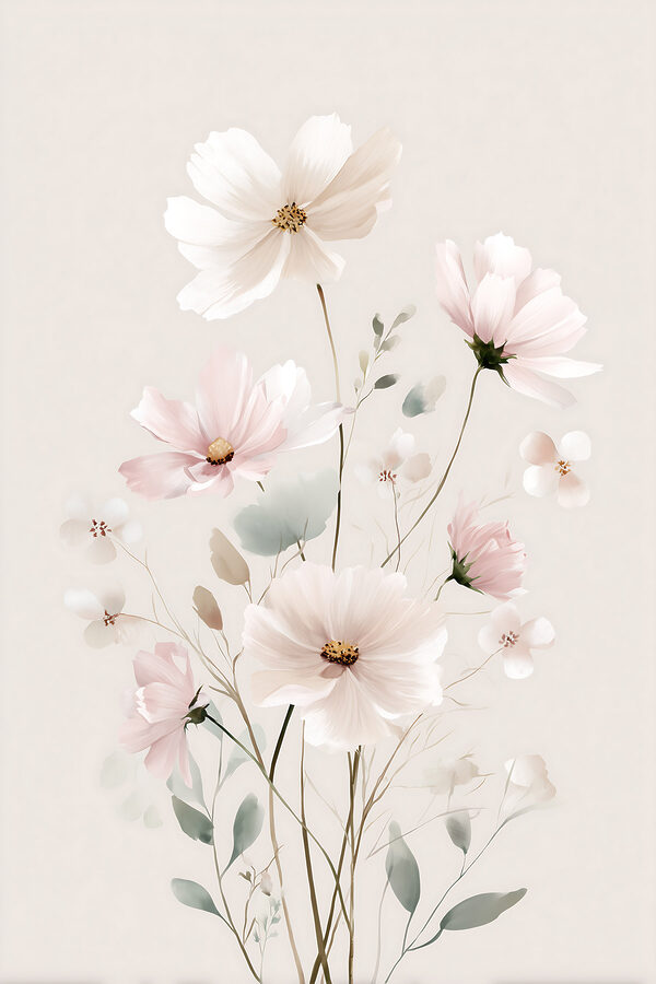 Delicate blooms in soft pastel hues