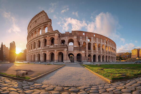 Large circular building with arches