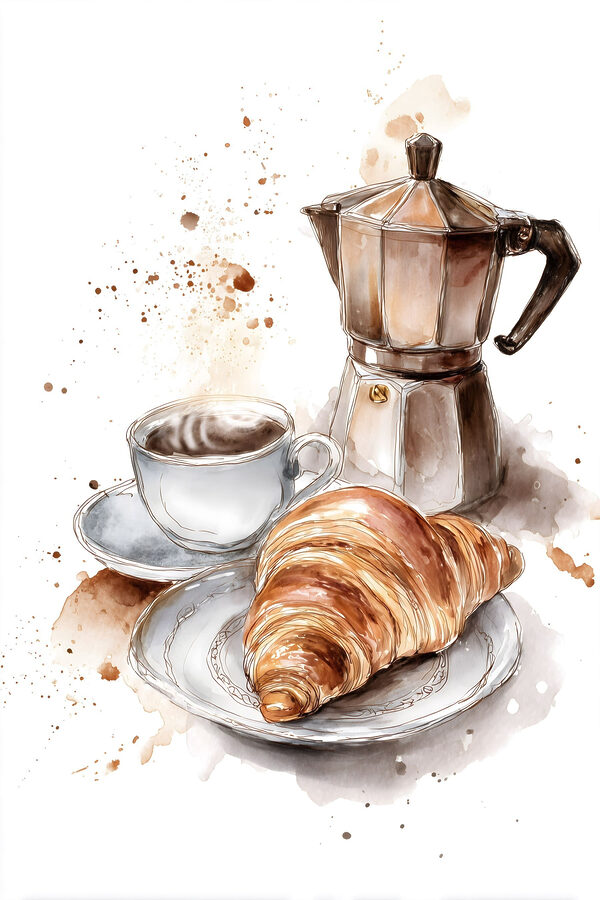 Croissant and a cup of coffee