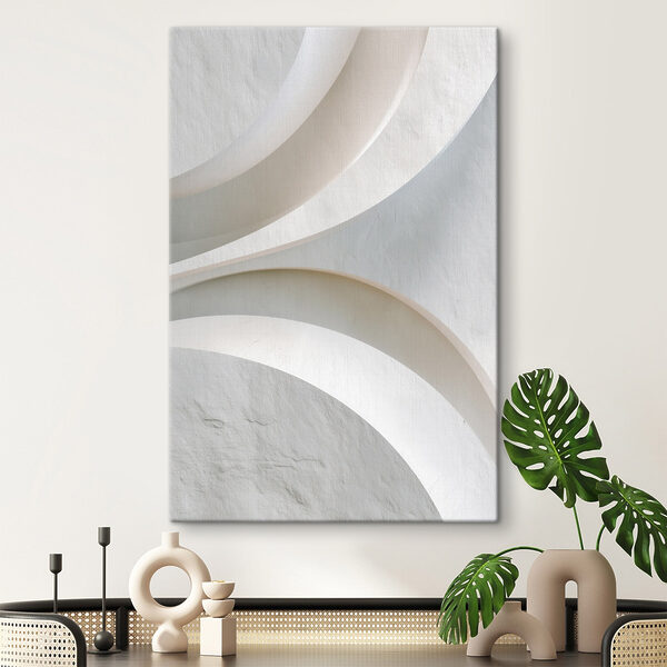 White wall with curved lines White wall with curved lines