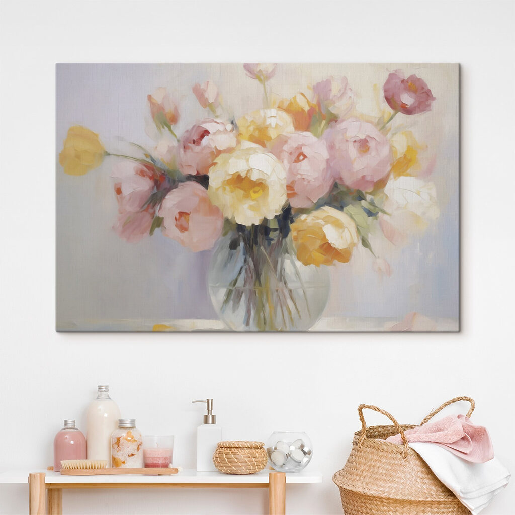 Painting of flowers in a vase