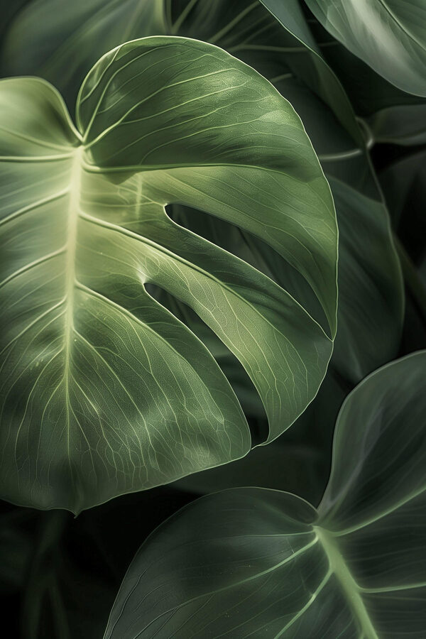 Lush green leaves in natural light Lush green leaves in natural light