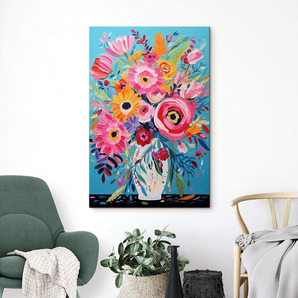Painting of flowers in a vase Painting of flowers in a vase