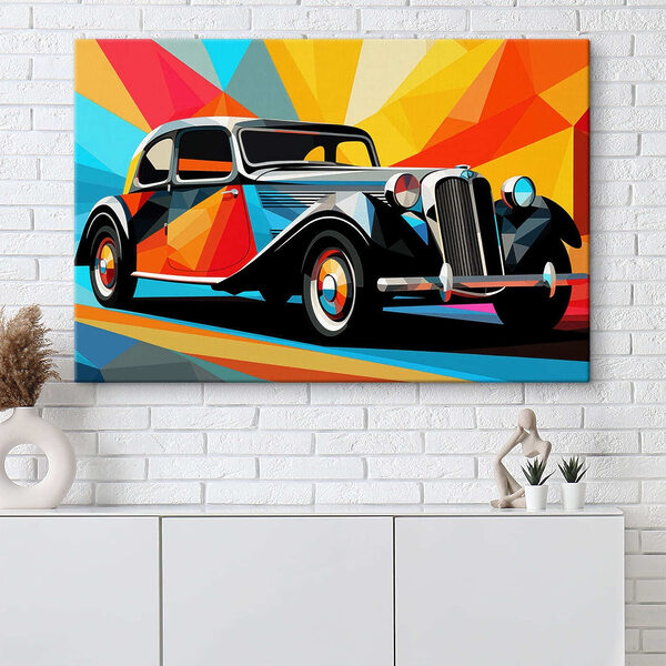 Colorful car on a road