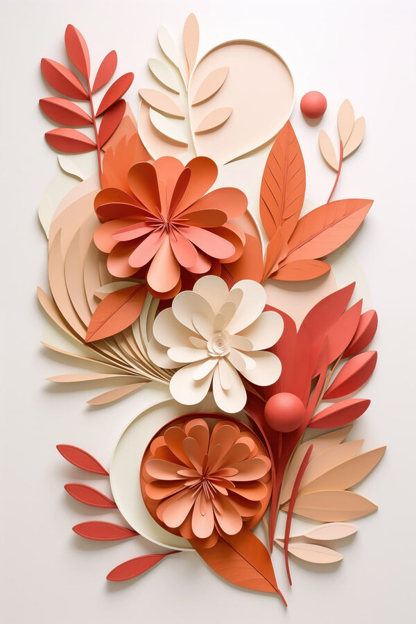 Paper flowers and leaves Paper flowers and leaves
