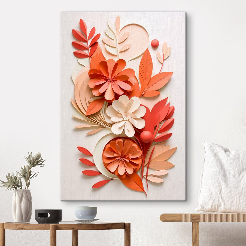 Paper flowers and leaves Paper flowers and leaves