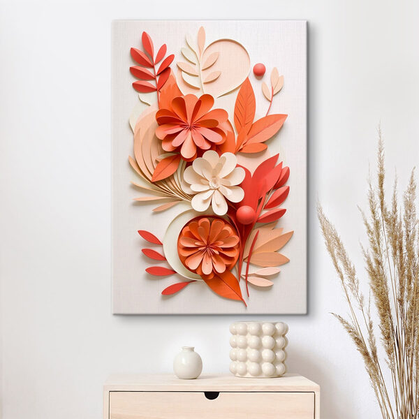 Paper flowers and leaves Paper flowers and leaves