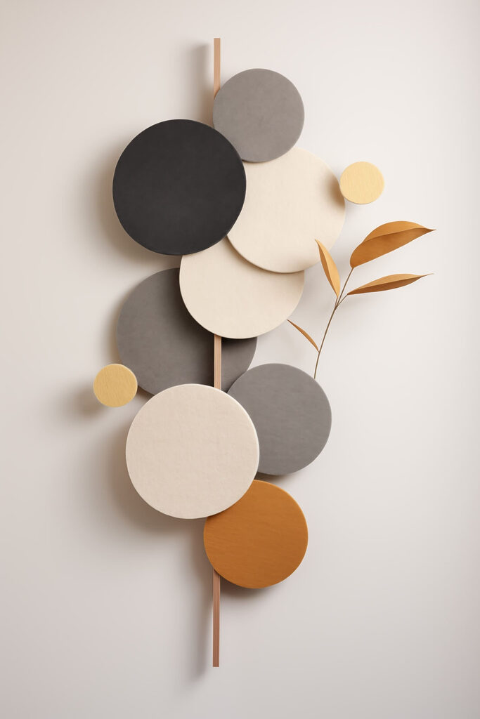 Group of circles with a leaf on a stick