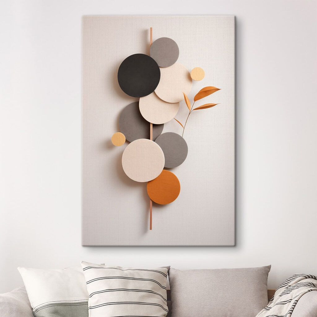 Group of circles with a leaf on a stick