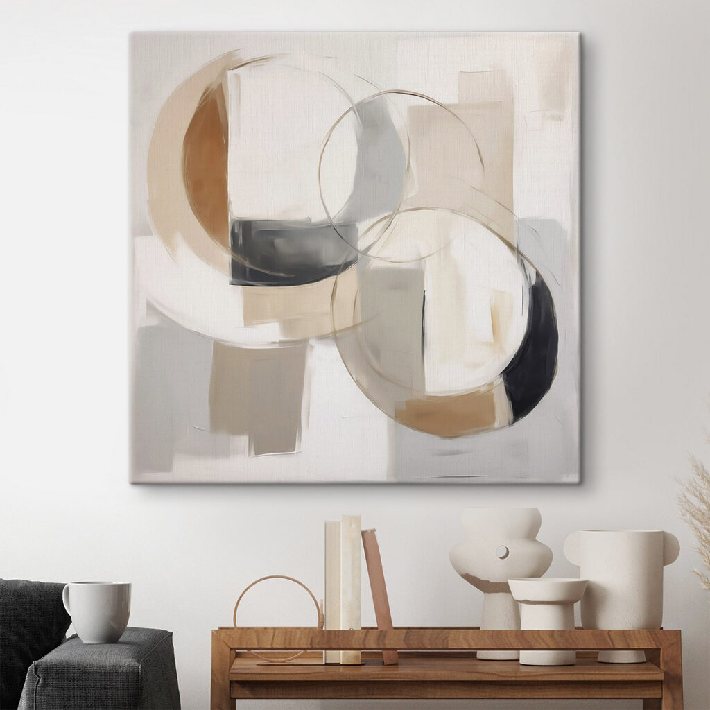 Painting of circles and squares