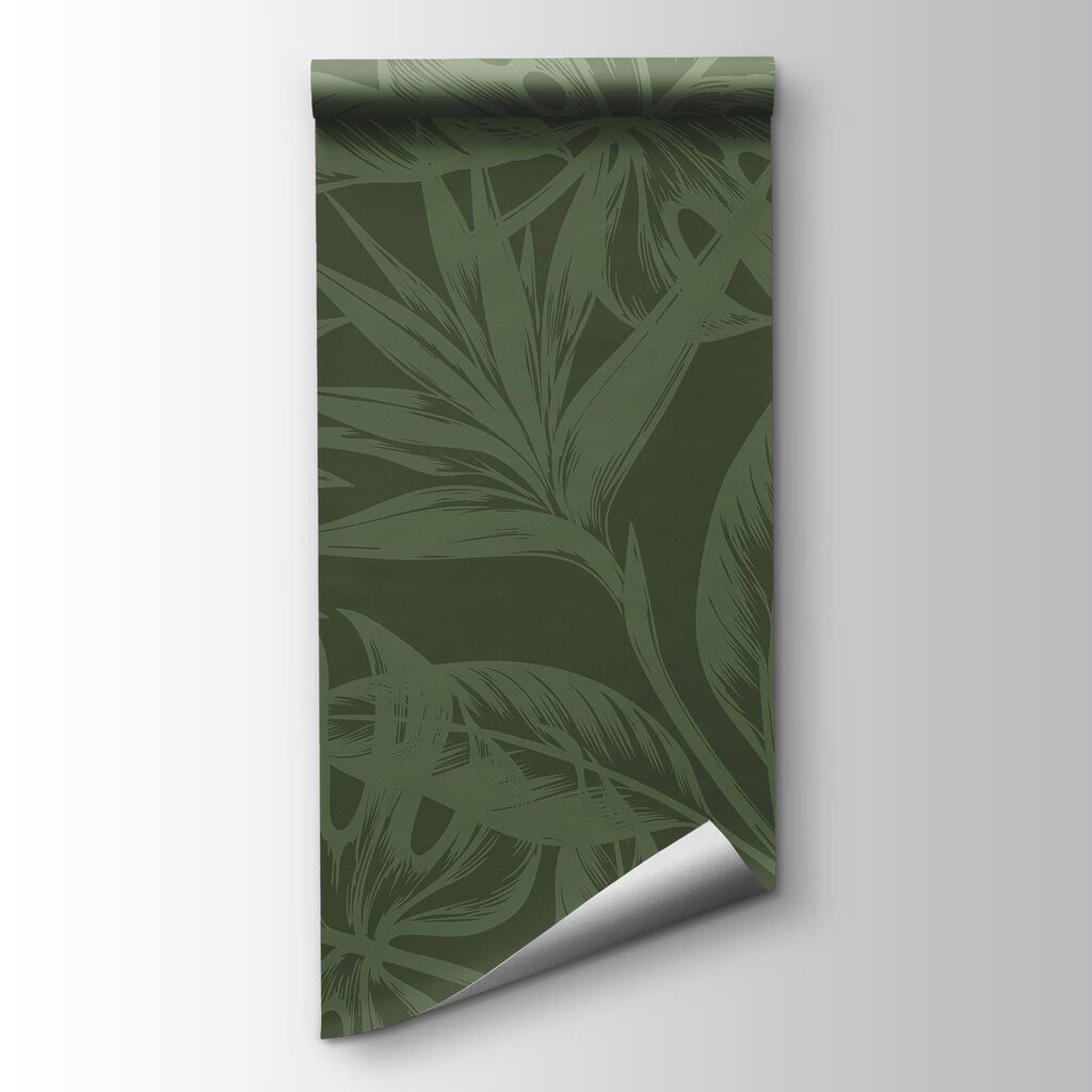 Green background with leaves