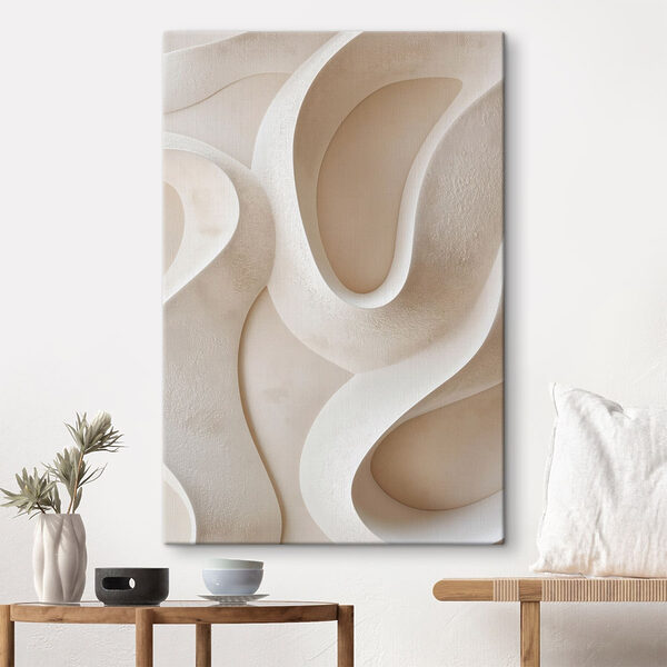 White wall with curved lines