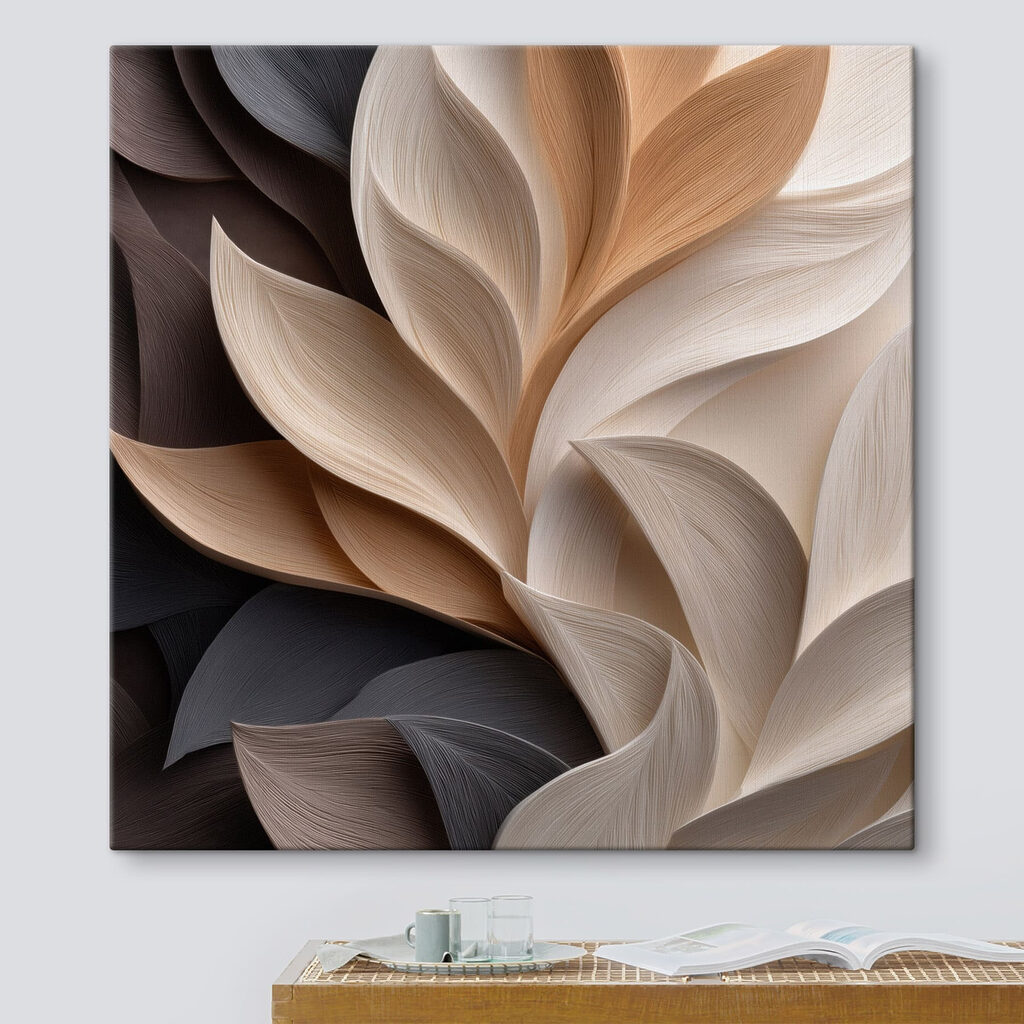 Flowing leaves in natural tones