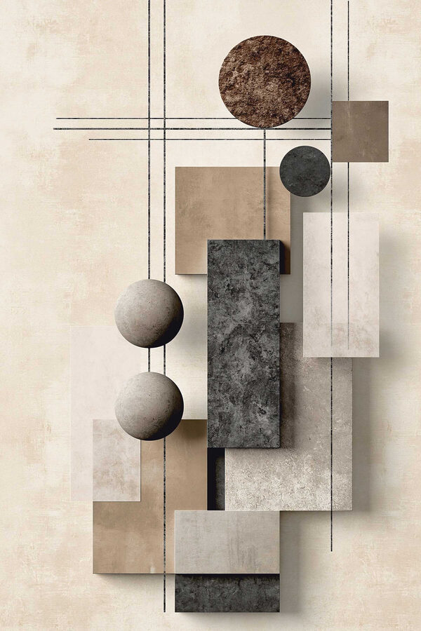 Wall art with geometric shapes and circles Wall art with geometric shapes and circles